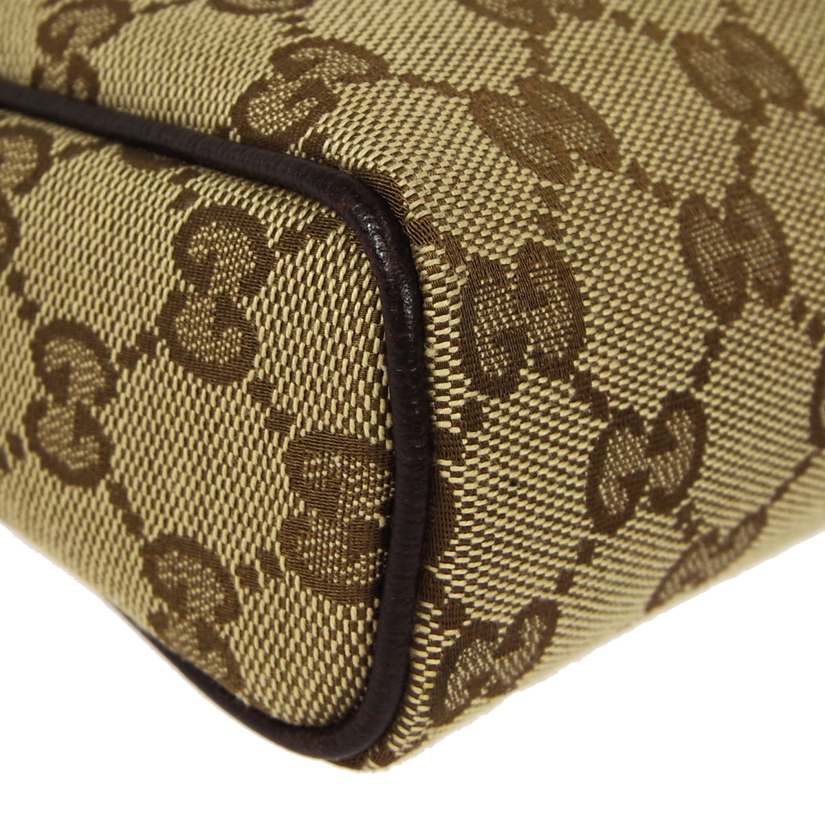 Gucci Beige Leather Canvas Handbag Style 1