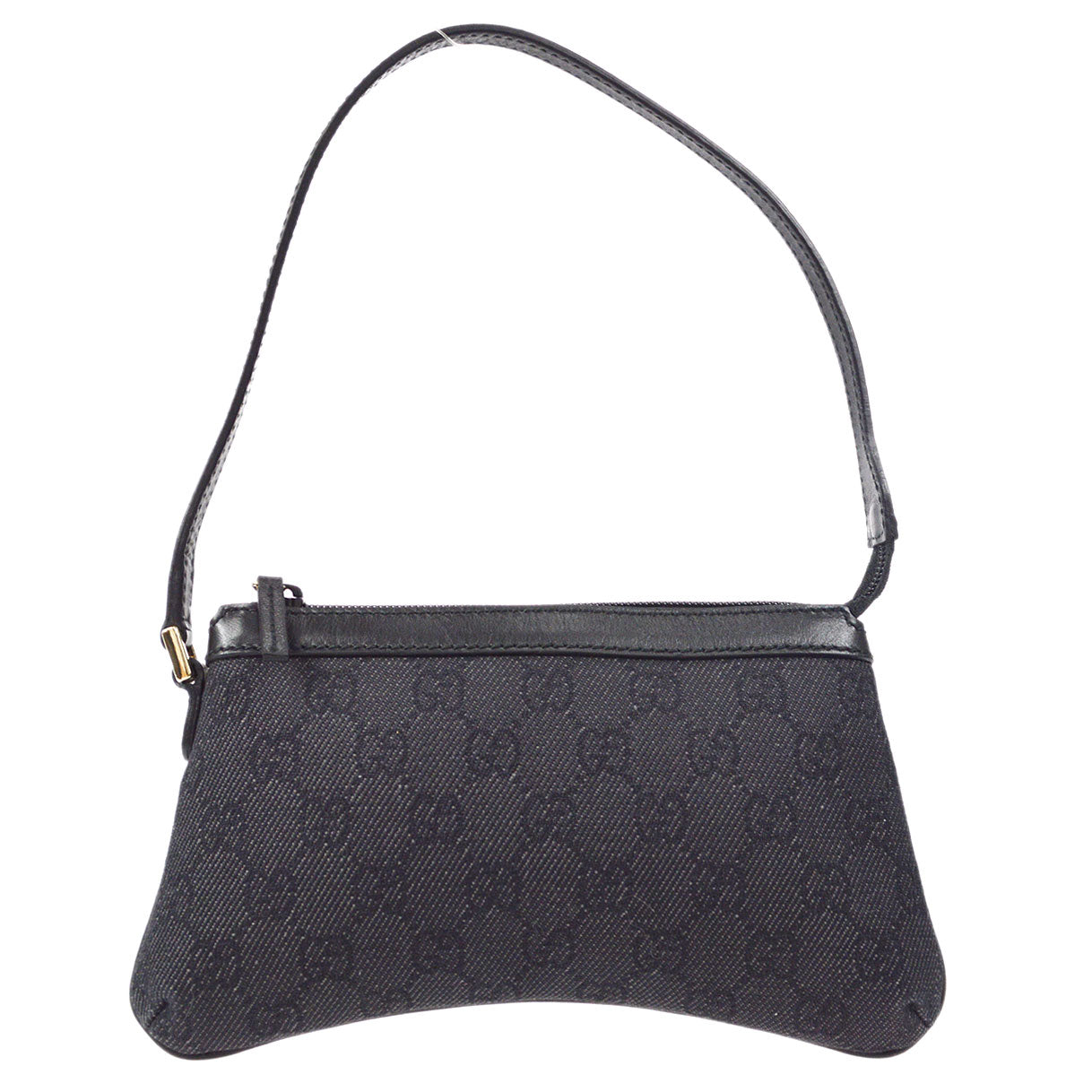 Gucci Black Leather Canvas Handbag Style 3