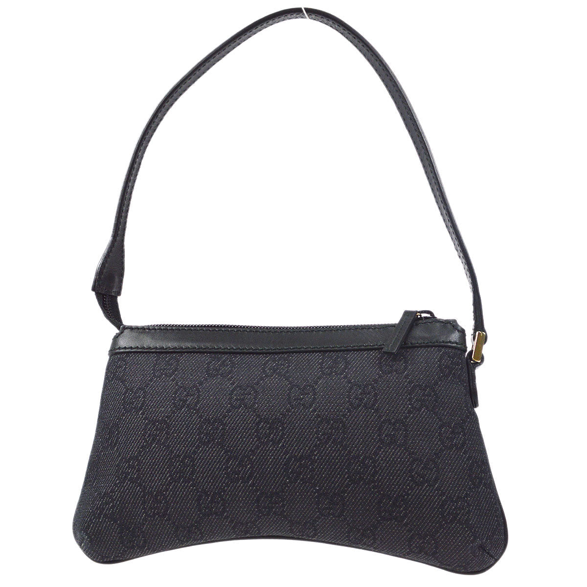 Gucci Black Leather Canvas Handbag Style 3