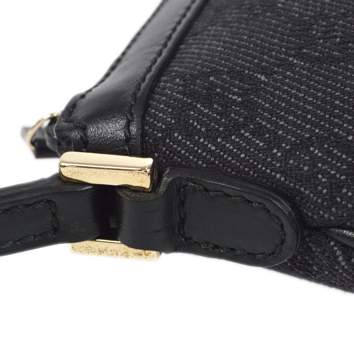 Gucci Black Leather Canvas Handbag Style 3