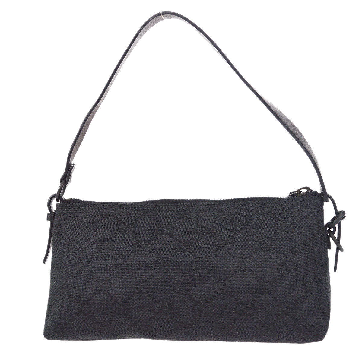 Gucci Black Leather Canvas Handbag Style 2