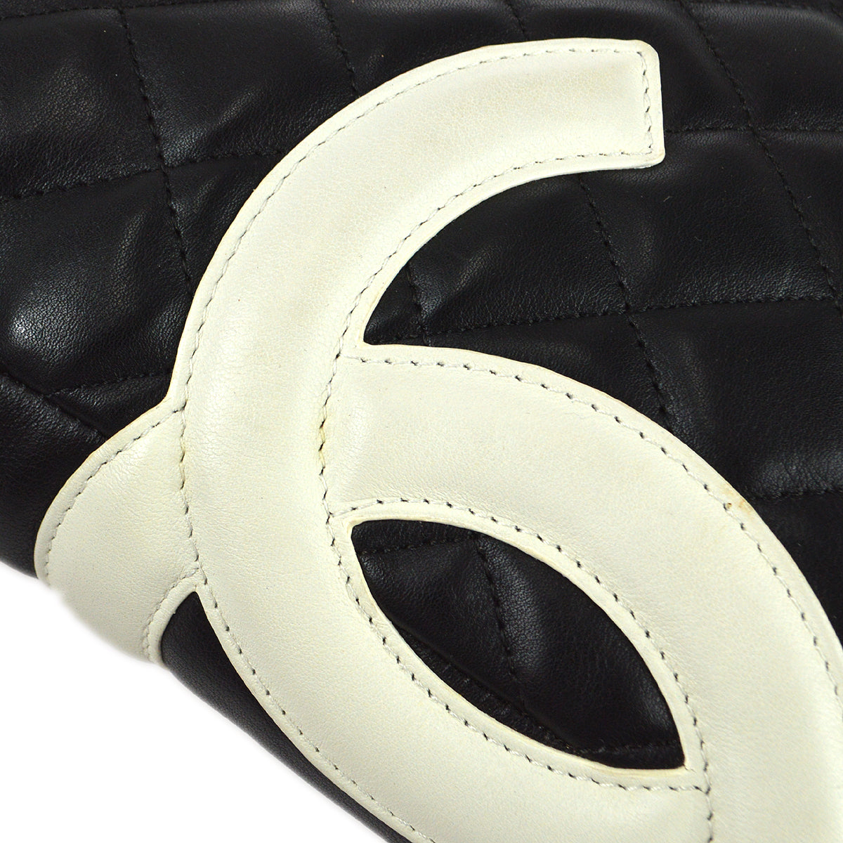 CHANEL Cambon Ligne Shoulder Bag Black Calfskin 98565