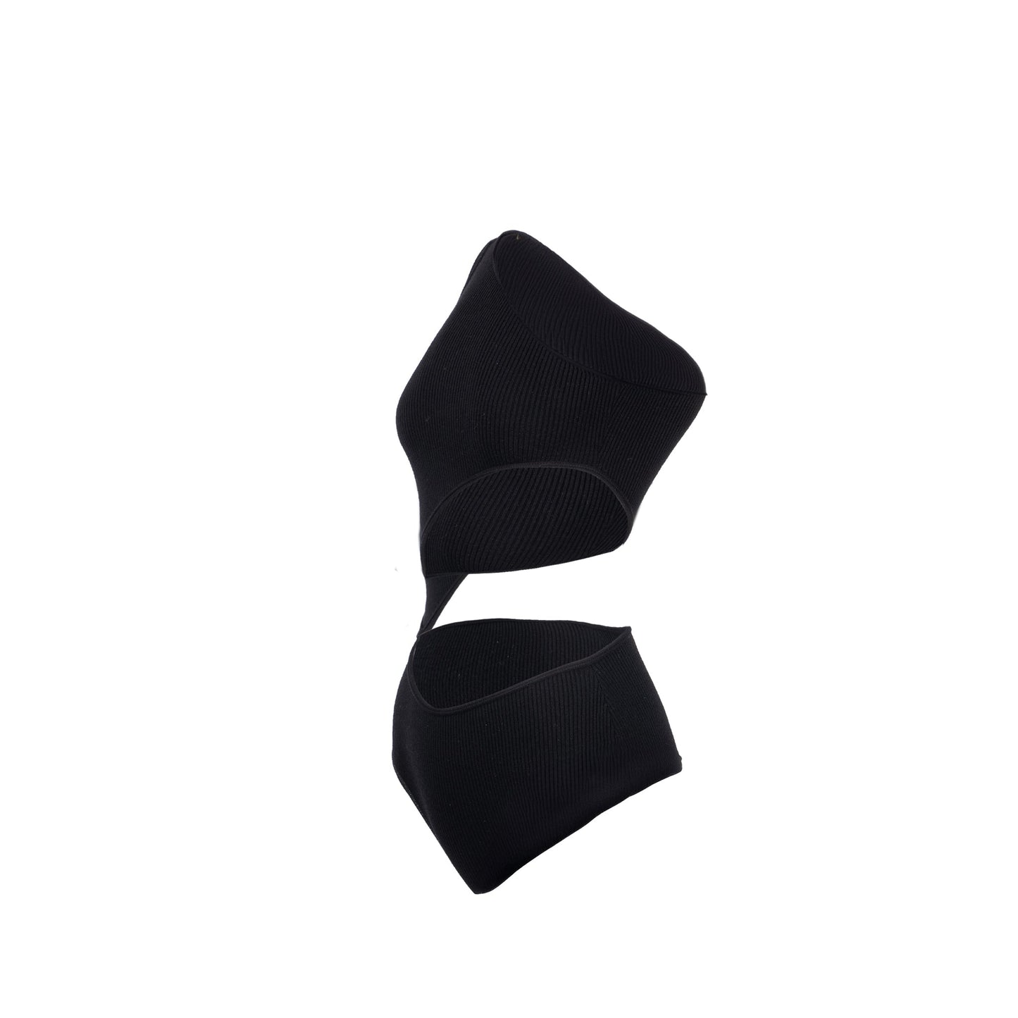 Celine Size One Shoulder Underpinning Wool/Polyamide Black