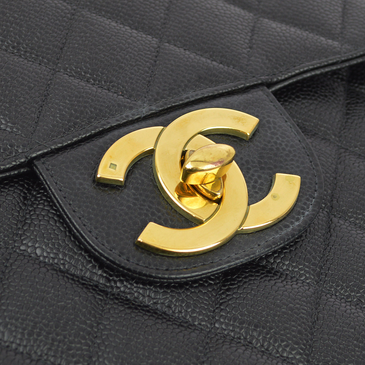 Chanel Black Caviar Jumbo Classic Flap Bag