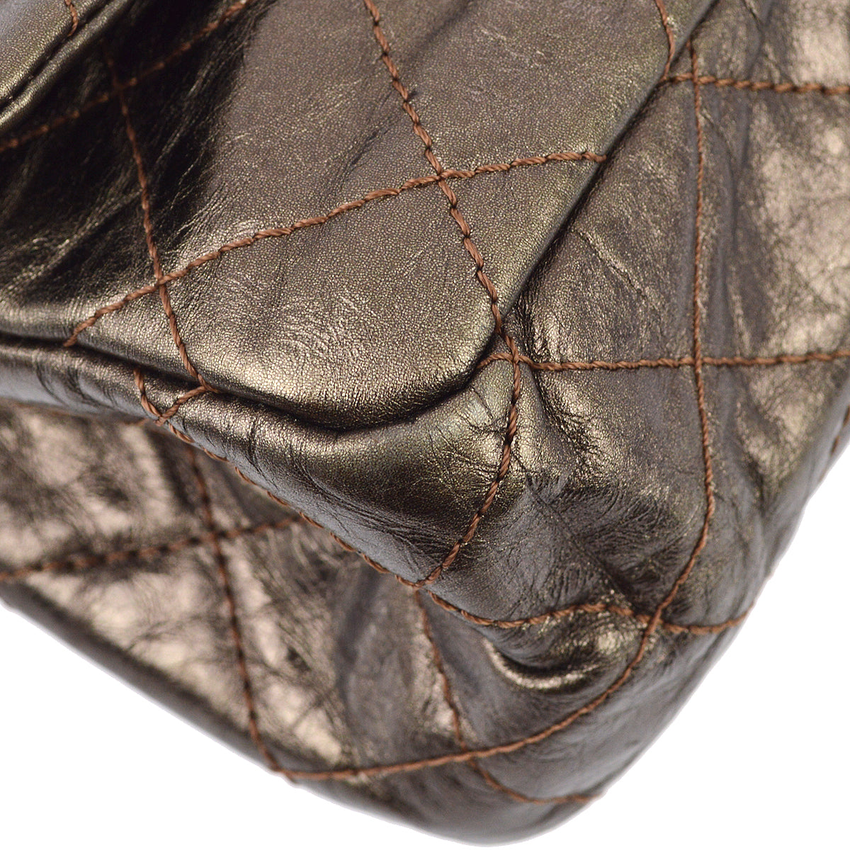 Chanel Brown Lambskin 2.55 Classic Double Flap Shoulder Bag