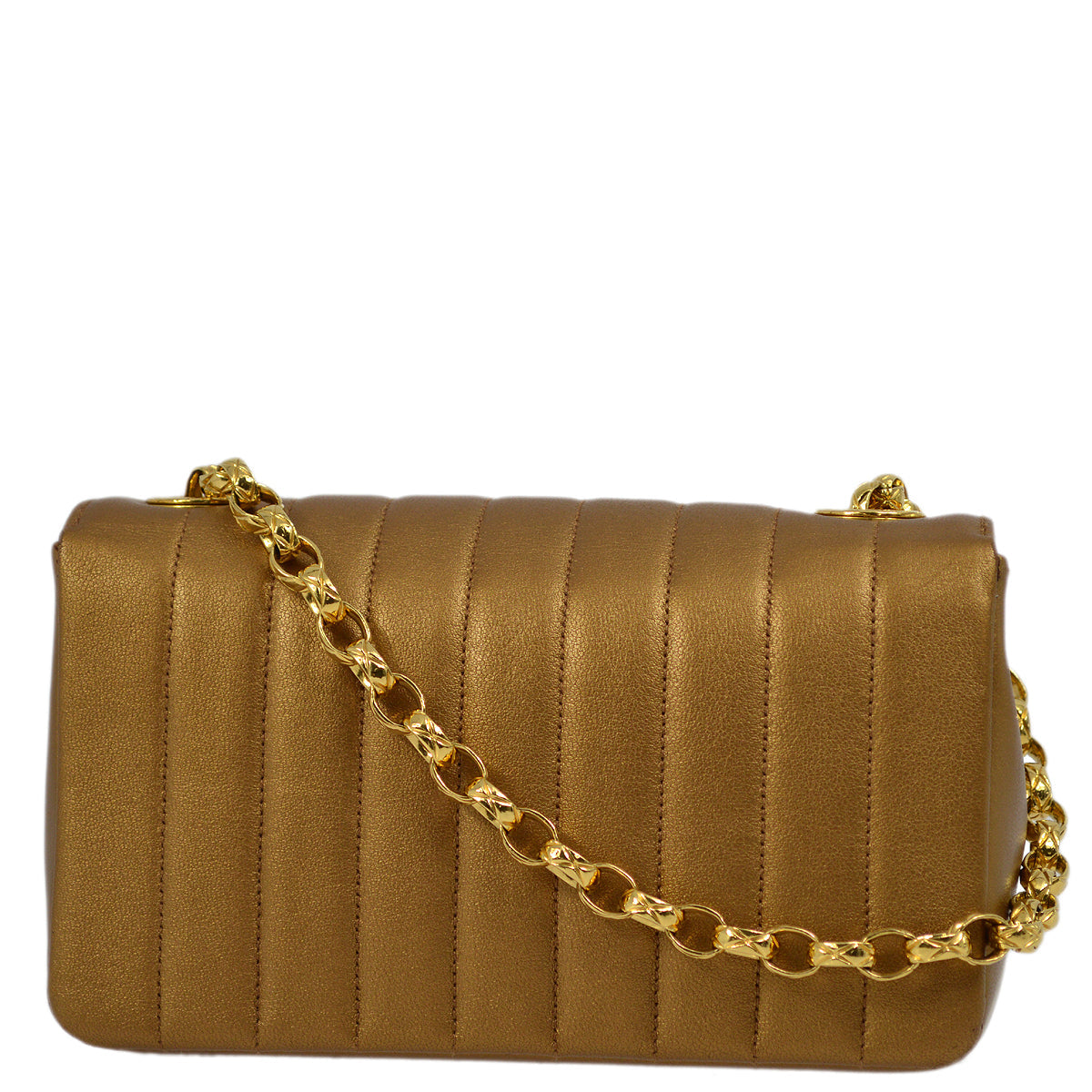 Chanel Bronze Lambskin Straight Flap Chain Shoulder Bag
