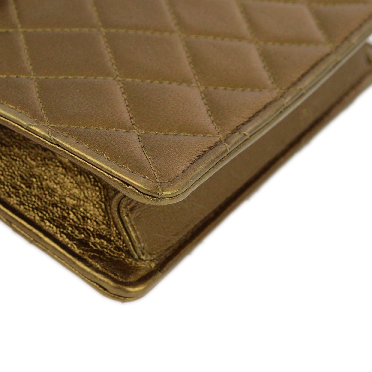 Chanel Bronze Lambskin Straight Flap Chain Shoulder Bag