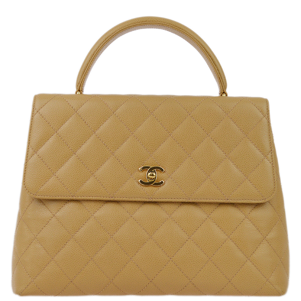 Chanel Beige Caviar Kelly Handbag