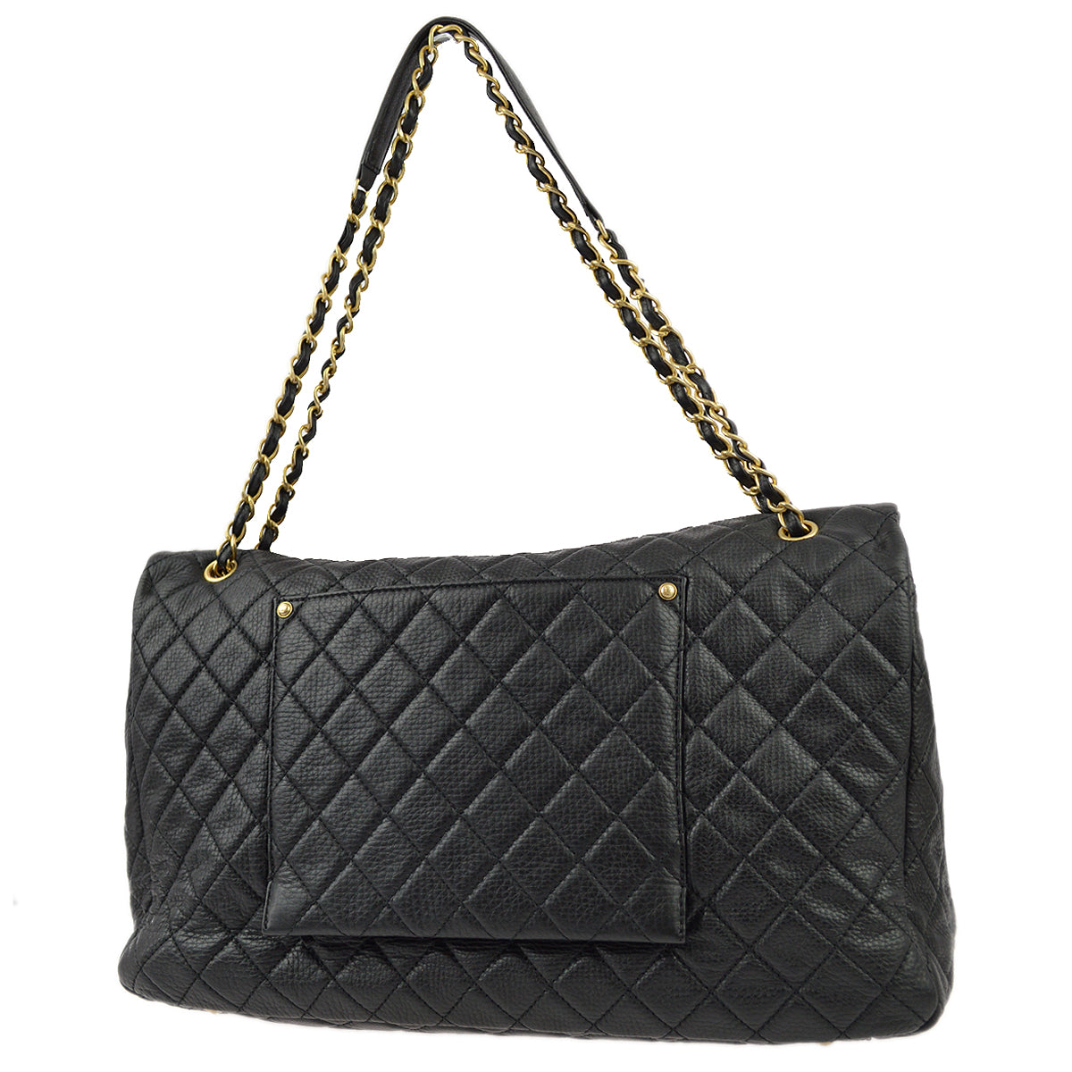 Chanel Black Calfskin XXL Single Flap Shoulder Bag