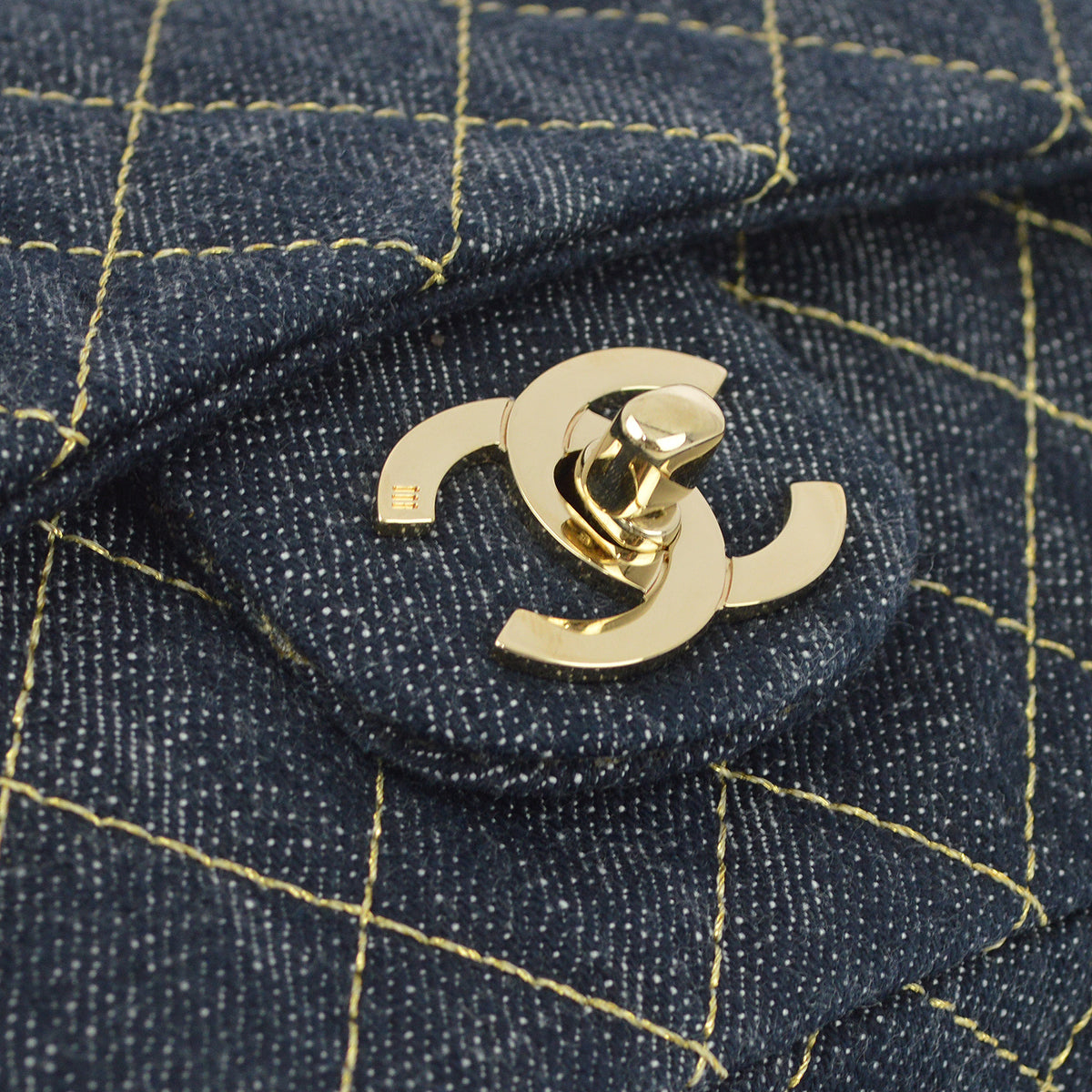 Chanel Blue Denim Chain Shoulder Bag