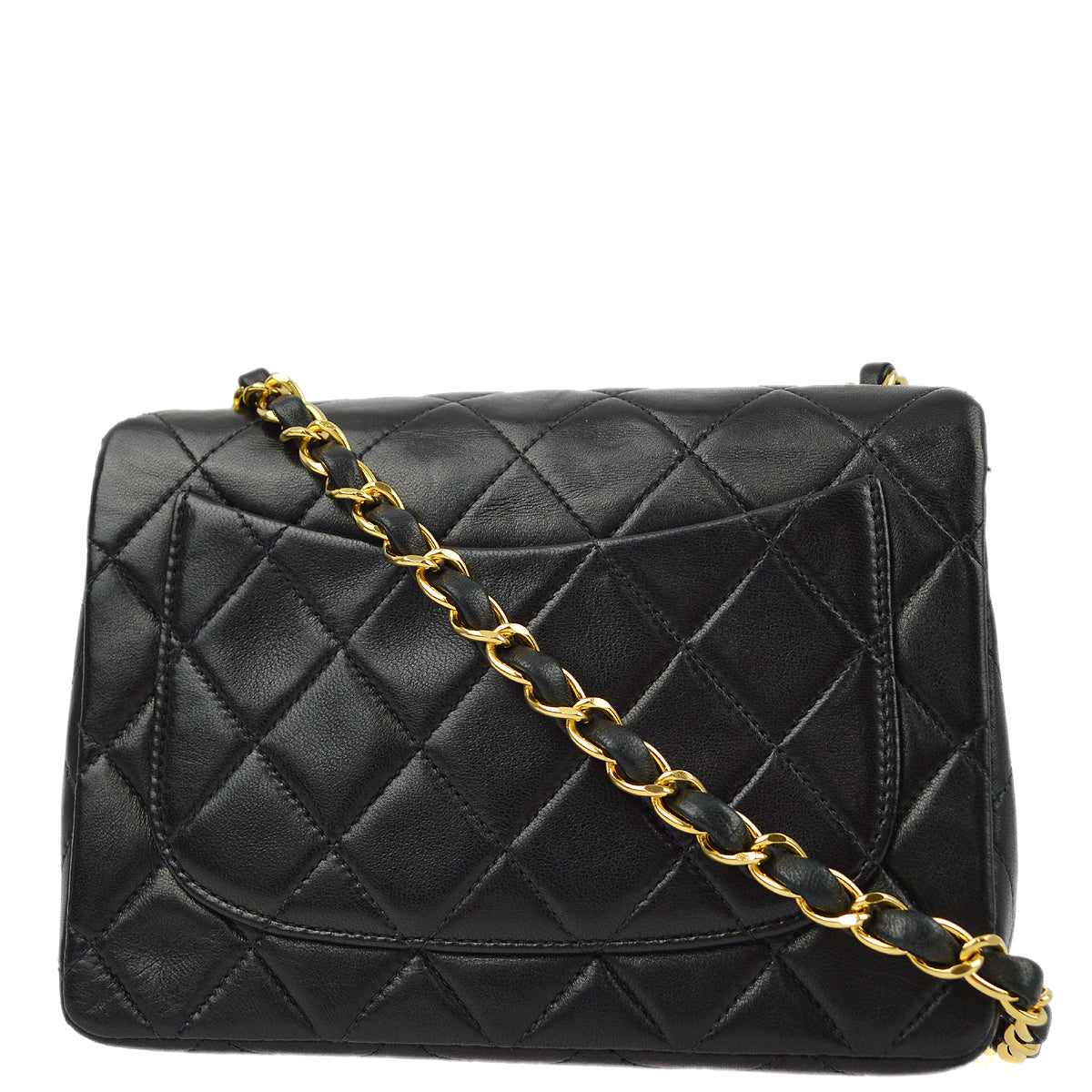 Chanel Black Lambskin Mini Classic Square Flap Shoulder Bag 17