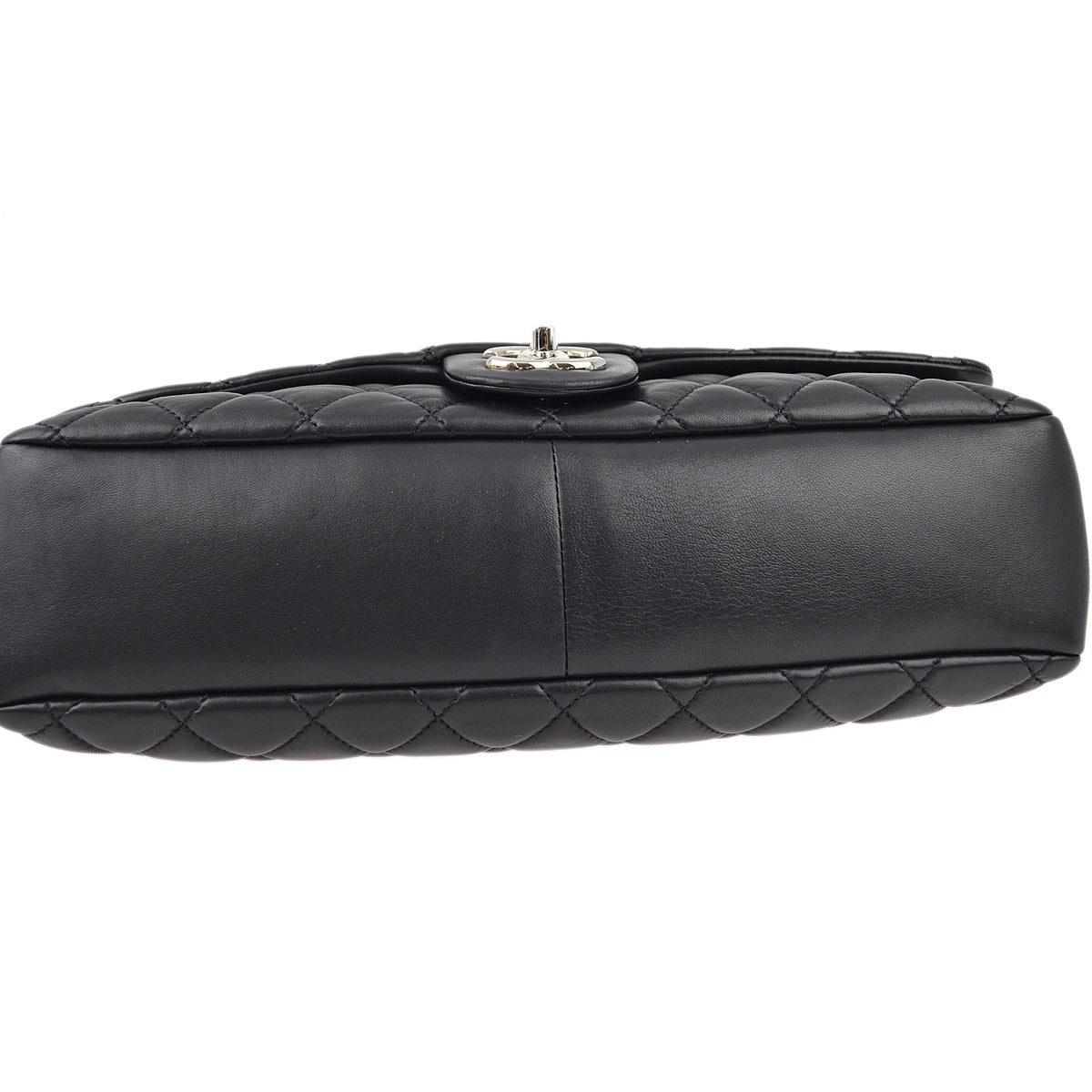 Chanel Black Lambskin Single Flap Shoulder Bag