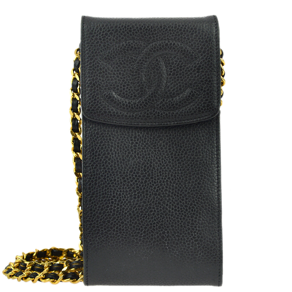 Chanel Black Caviar Chain Shoulder Bag Pouch