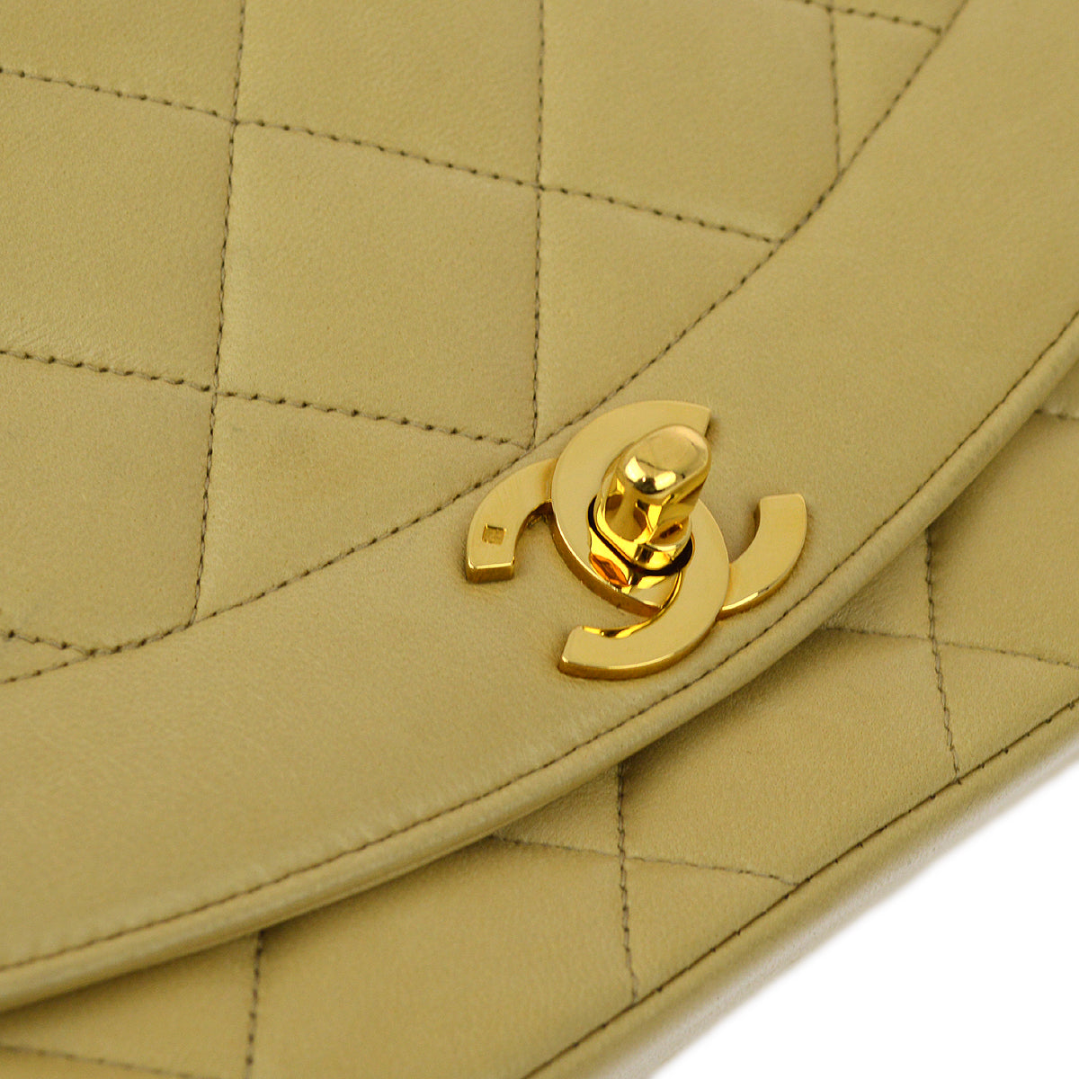 Chanel Beige Lambskin Small Diana Shoulder Bag