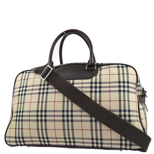 Burberry Beige Check 2way Duffle Shoulder HandBag 181832