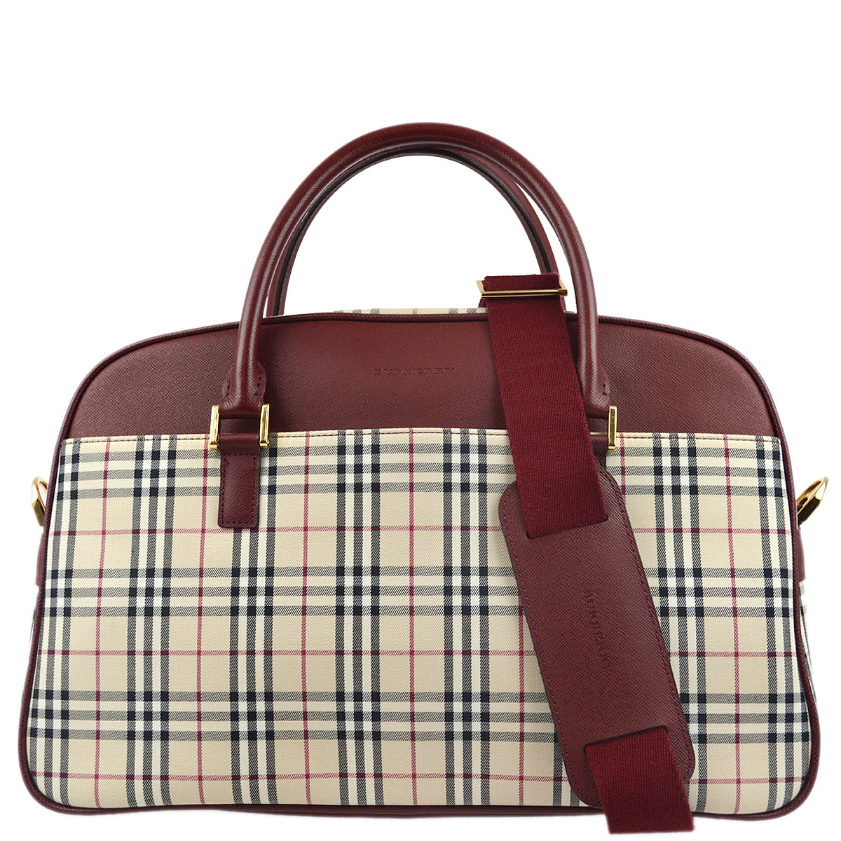 Burberry Beige Bordeaux Check 2way HandBag 182065