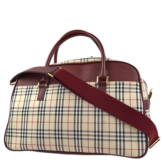 Burberry Beige Bordeaux Check 2way HandBag 182065