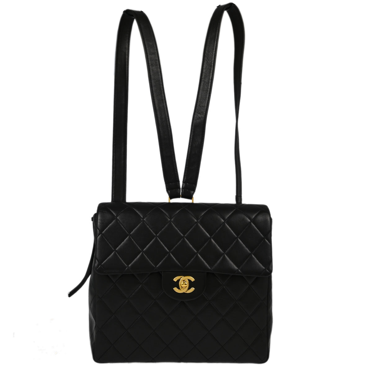 Chanel Black Lambskin Backpack