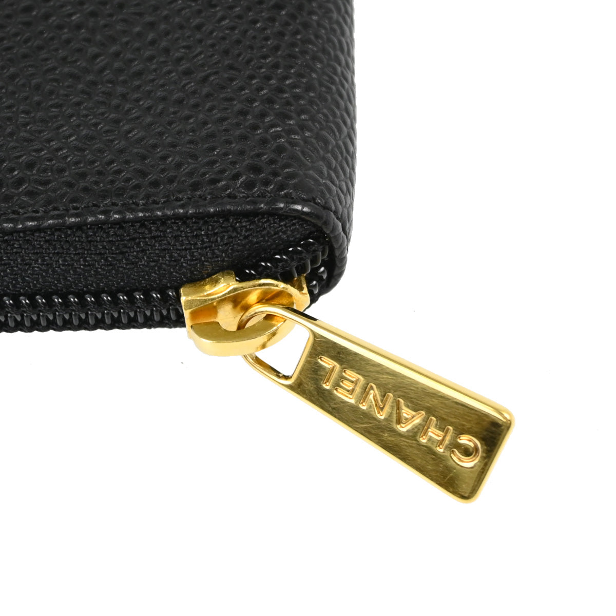 Chanel Black Caviar Long Wallet Purse