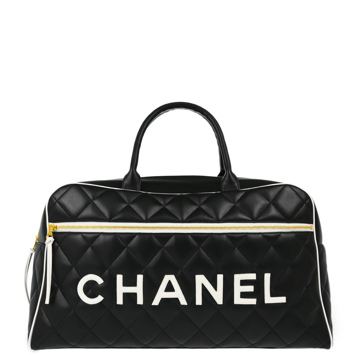 Chanel Black Calfskin Bowling Bag 50