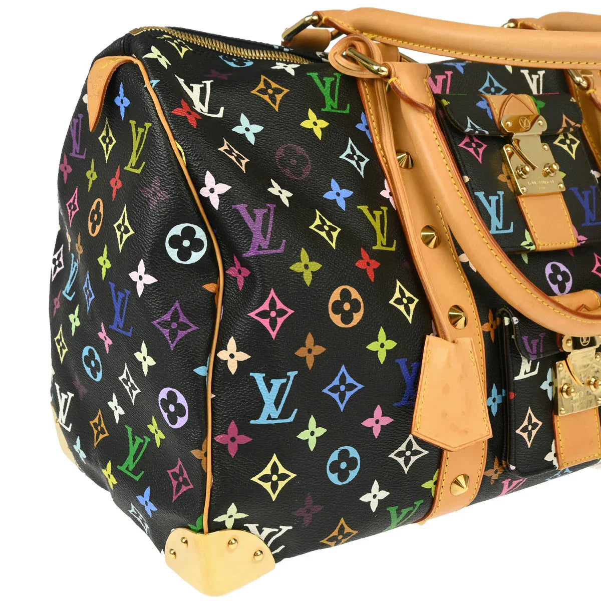 Louis Vuitton 2003 Black Monogram Multicolor 45 Handbag M92640