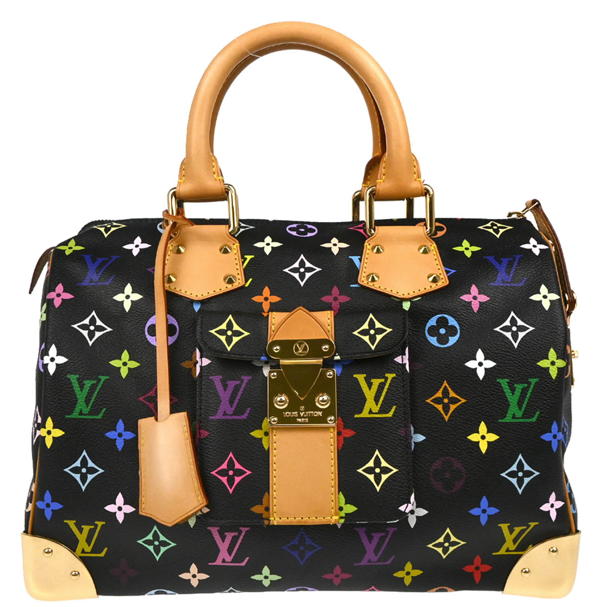 Louis Vuitton 2010 Black Monogram Multicolor 30 Handbag M92642