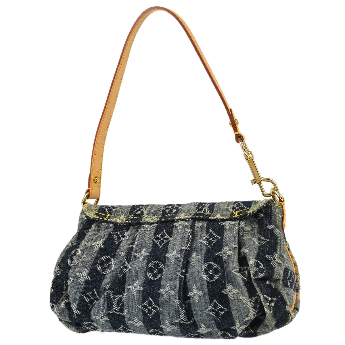 Louis Vuitton 2006 Blue Monogram Denim Mini Pleaty Raye Handbag M95333
