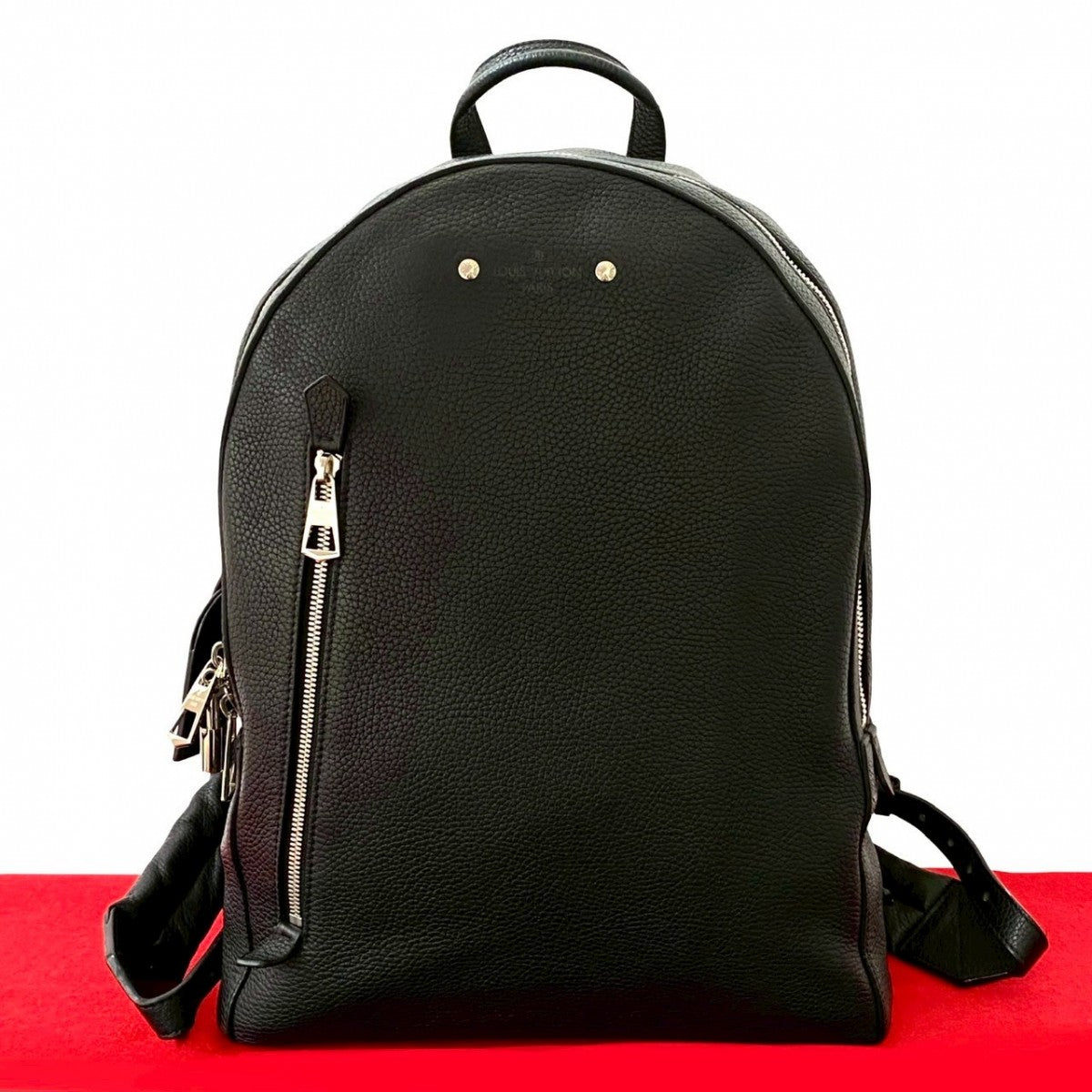 LOUIS VUITTON Backpack Taurillon Clemence Leather black Day pack Armando mens
