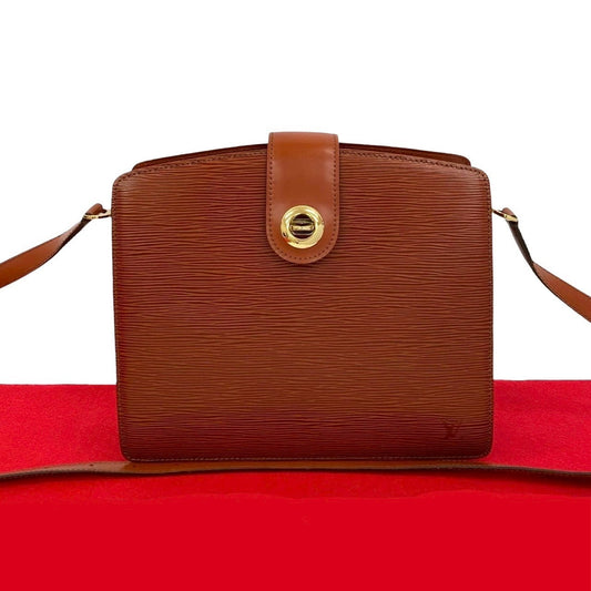 LOUIS VUITTON Shoulder Bag leather Brown Epi Capuchin
