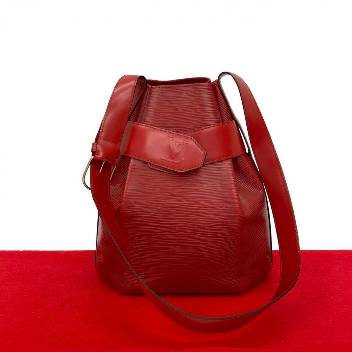 LOUIS VUITTON Shoulder Bag leather Red Epi Sac De Paul PM