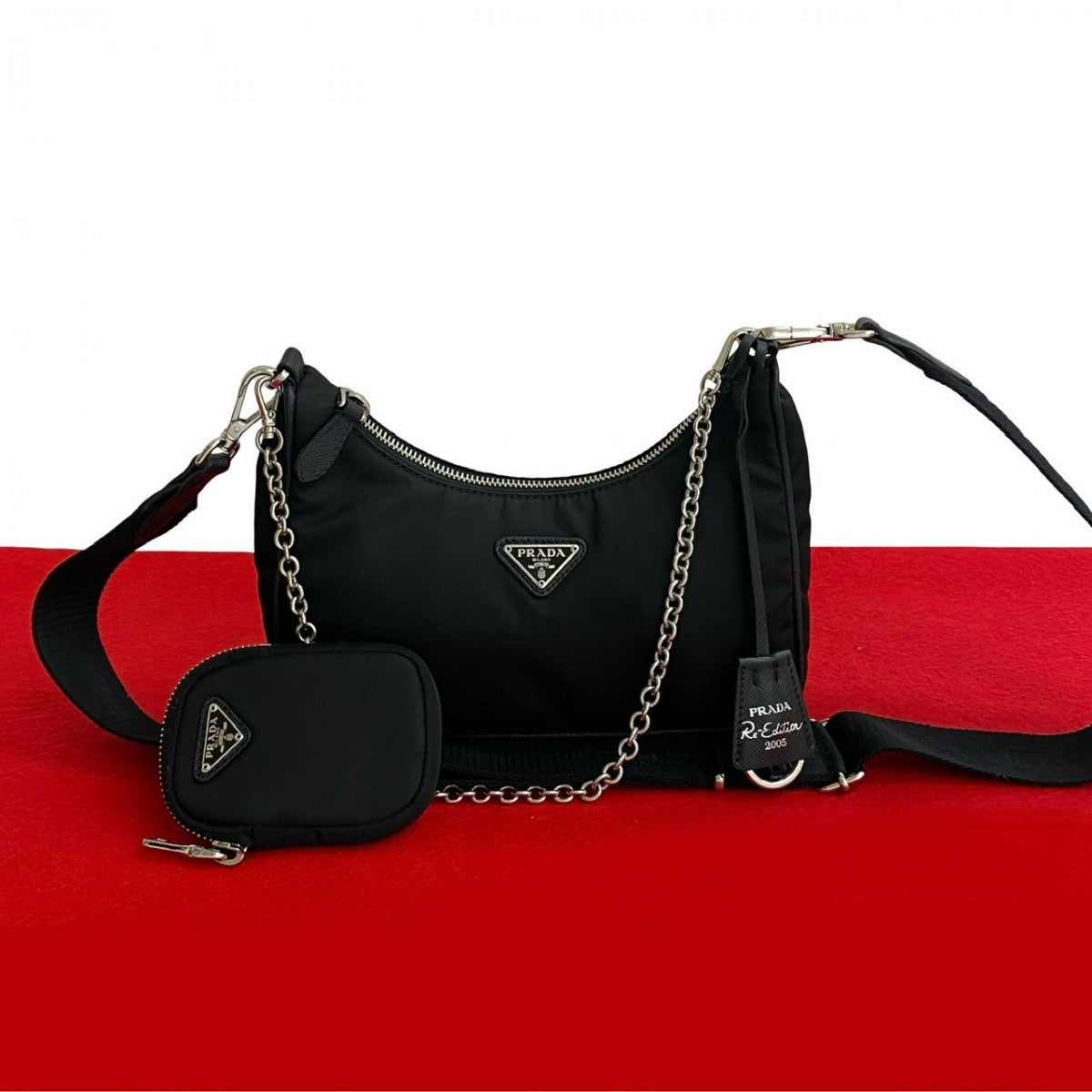 PRADA Shoulder Bag Nylon black Re-Edition
