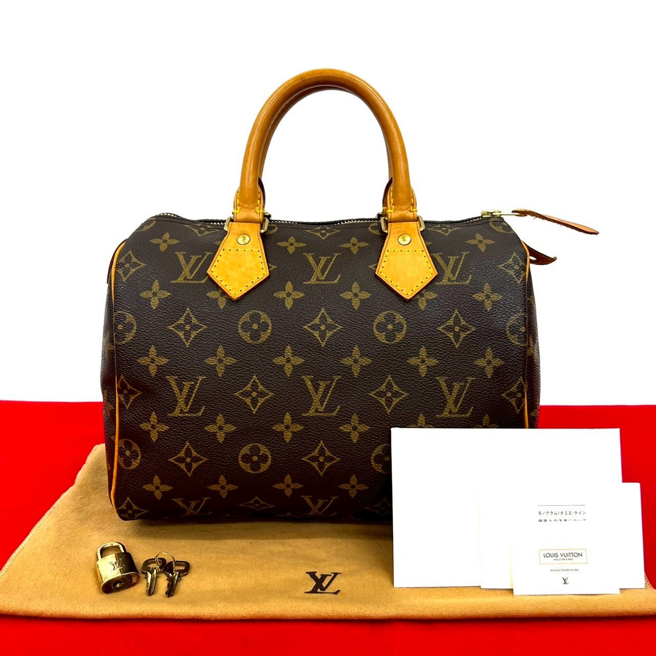 LOUIS VUITTON Handbag leather Brown Monogram