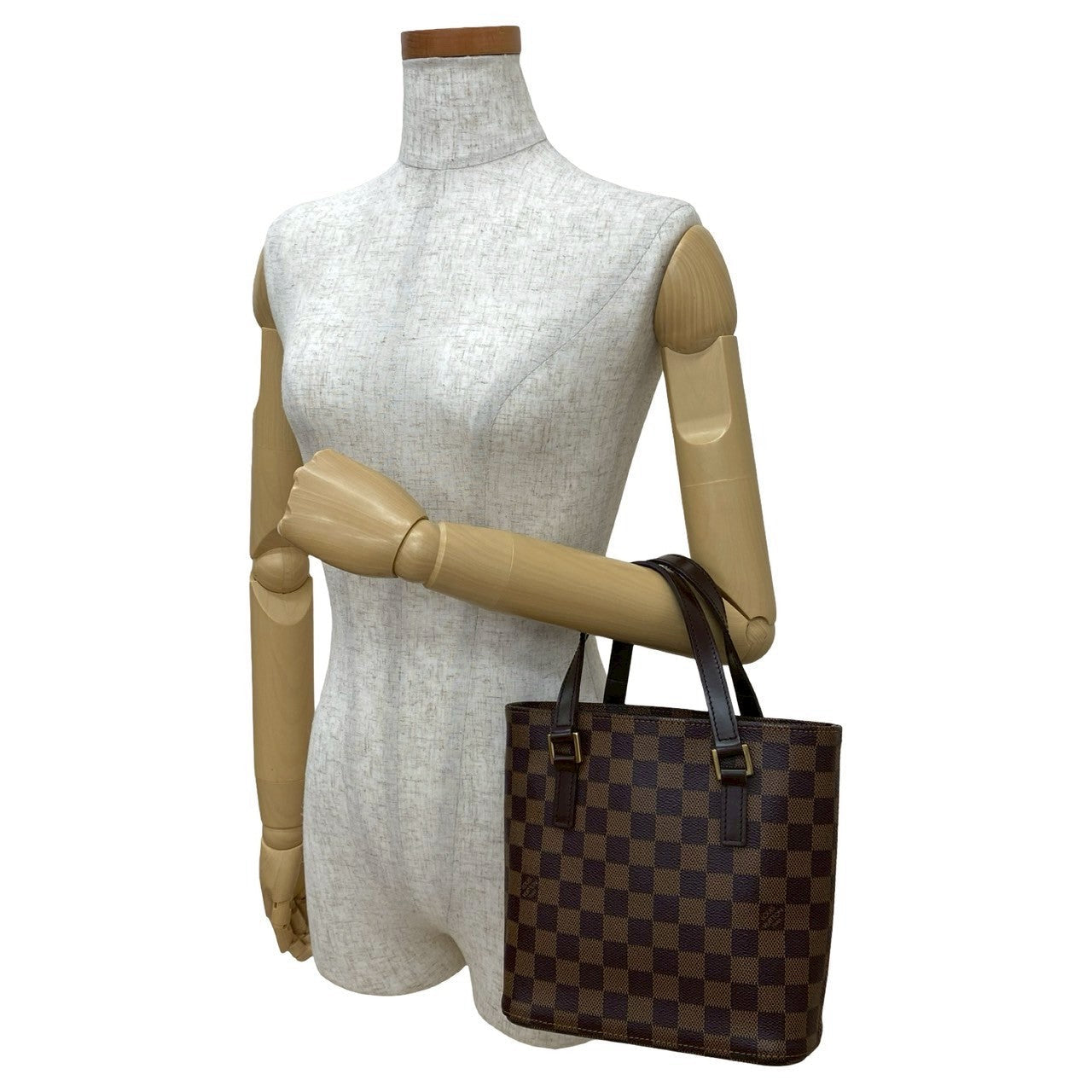 LOUIS VUITTON Handbag leather Brown Damier VavinPM