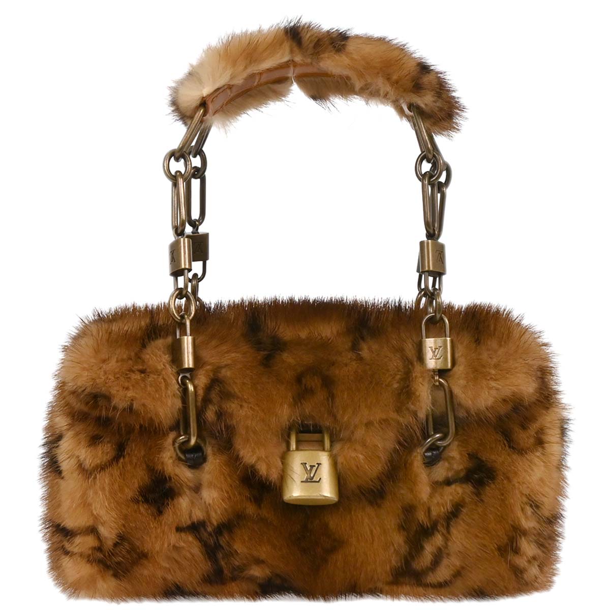 Louis Vuitton * 2004 Monogram Mink Crocodile Mini Papillon Handbag M92703