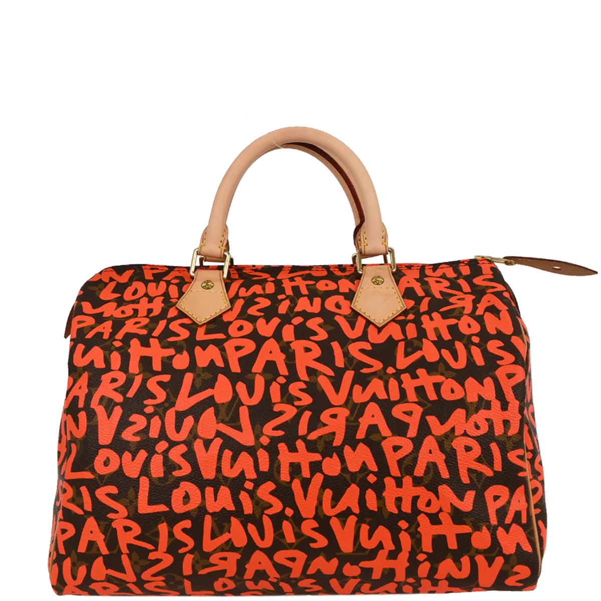 Louis Vuitton Orange Monogram Graffiti 30 Handbag M93705