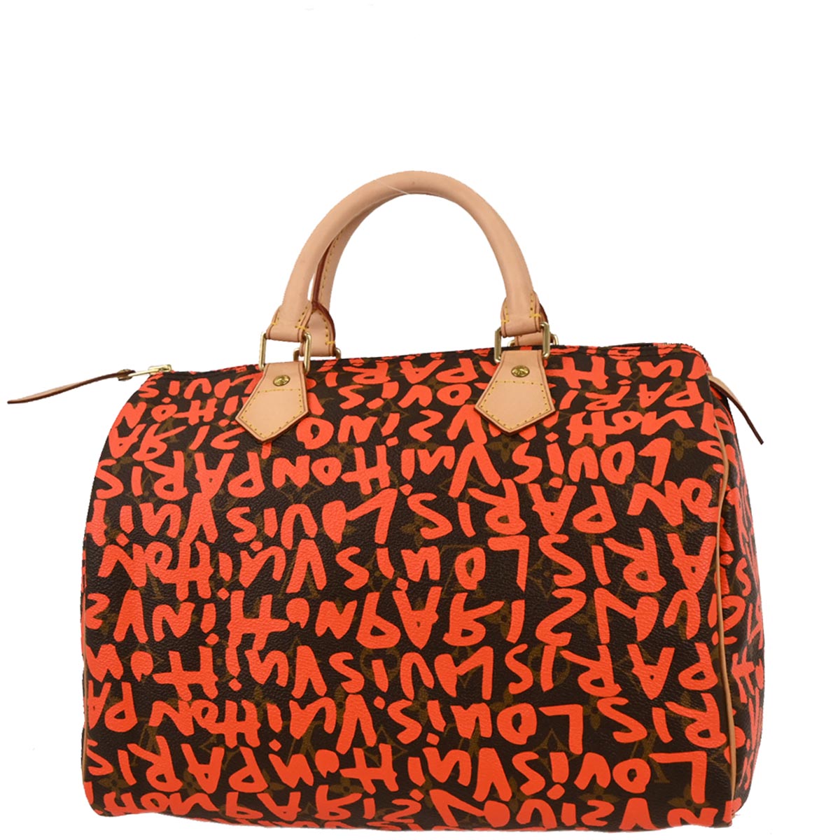 Louis Vuitton Orange Monogram Graffiti 30 Handbag M93705