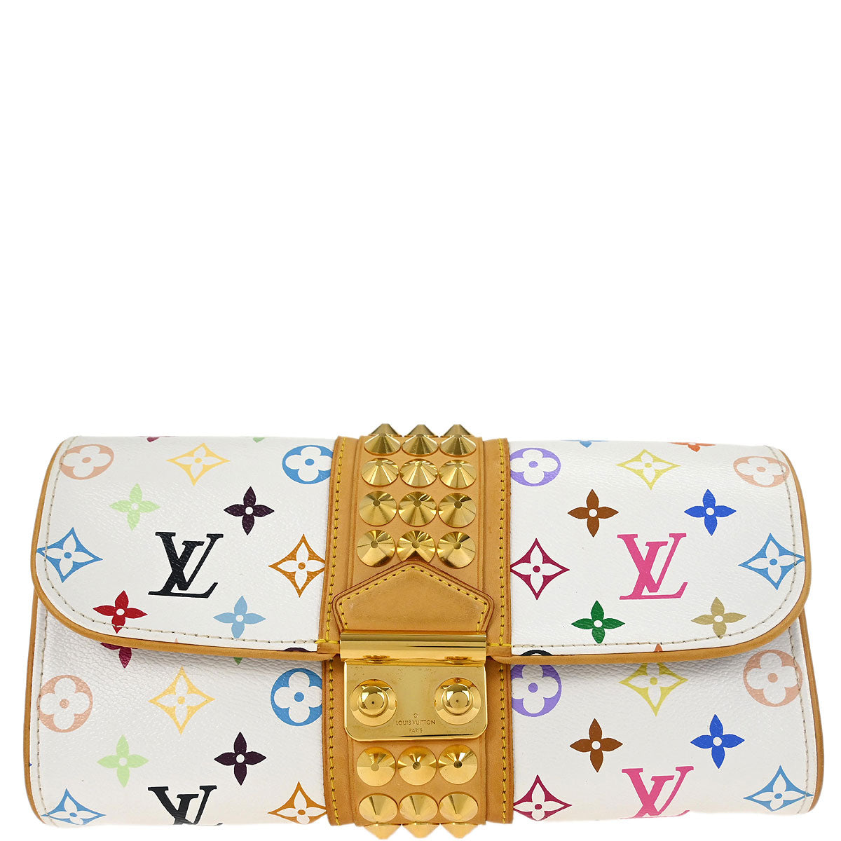 Louis Vuitton 2009 White Multicolor Pochette Courtney Clutch Bag M45639