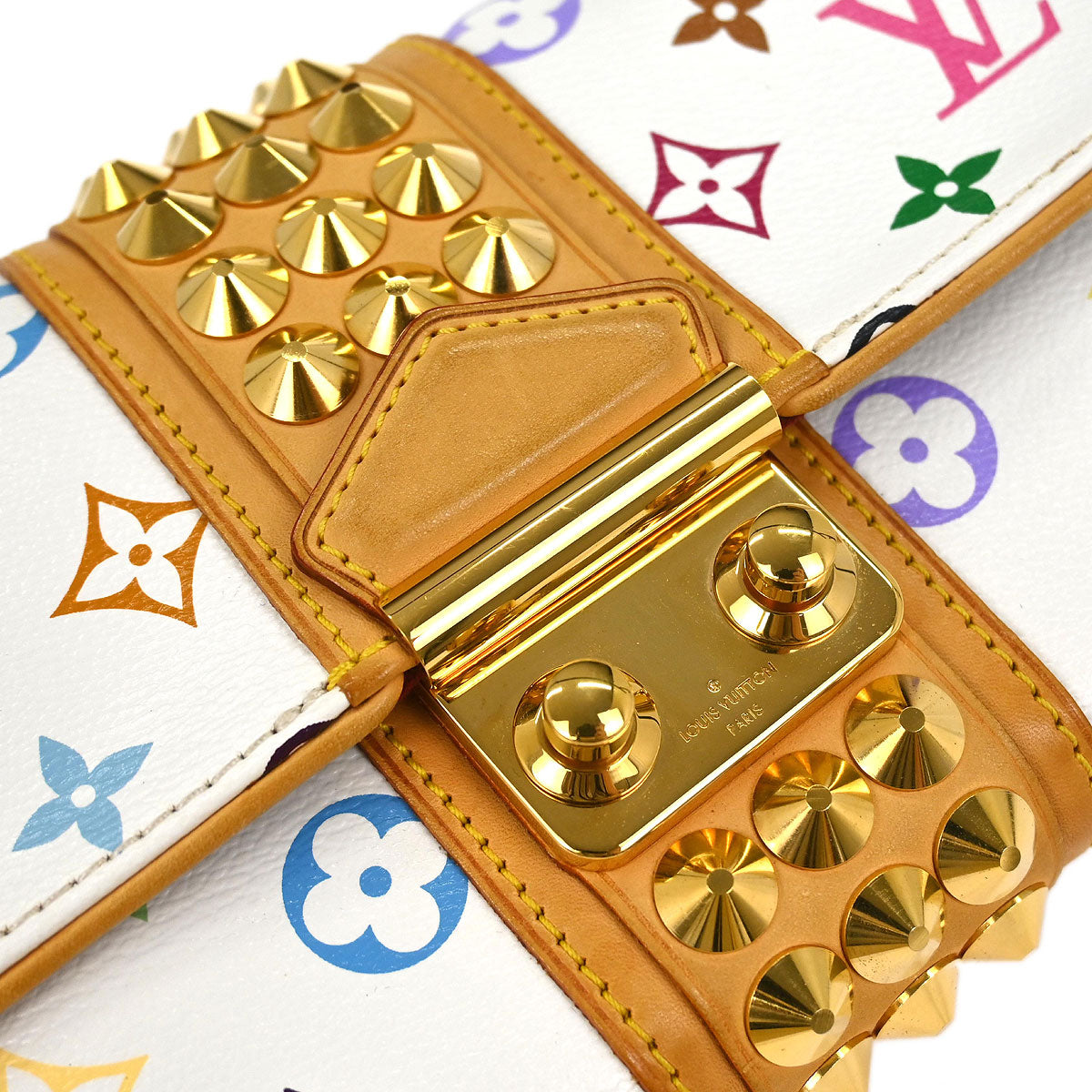 Louis Vuitton 2009 White Multicolor Pochette Courtney Clutch Bag M45639