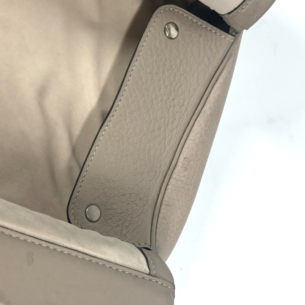 HERMES Clutch bag leather Greige type Equi unisex(Unisex)
