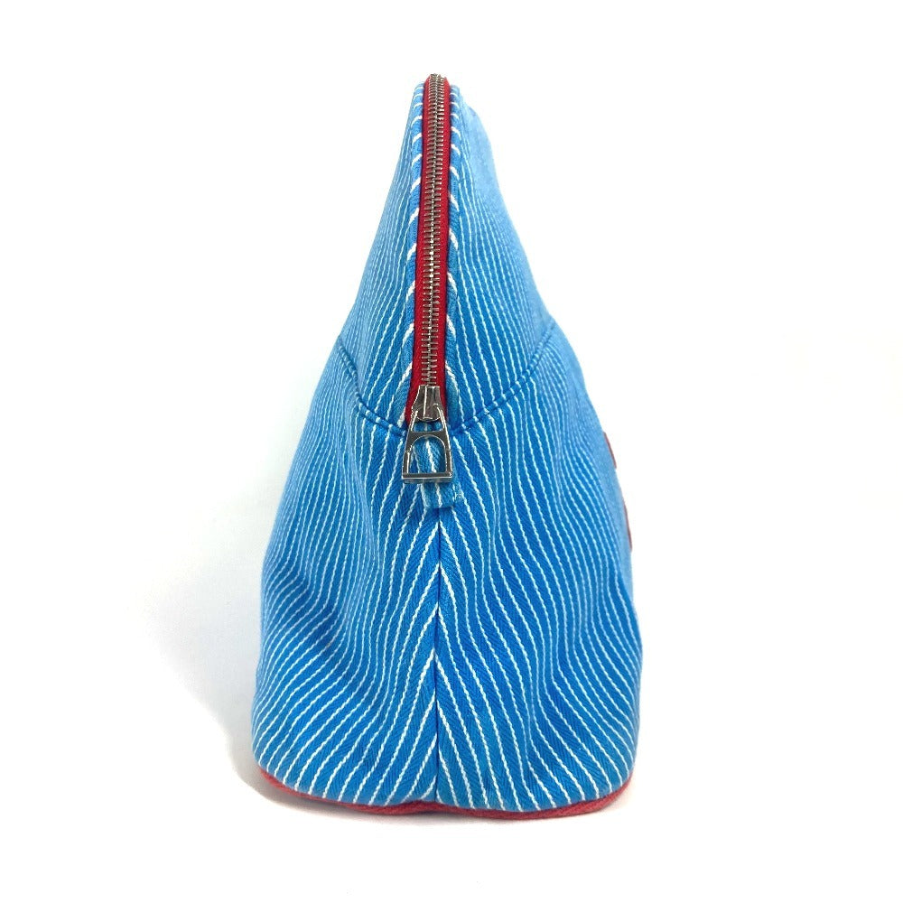 HERMES Pouch canvas blue BABY Baby Kids Caval Horse Pattern Stripe Kids
