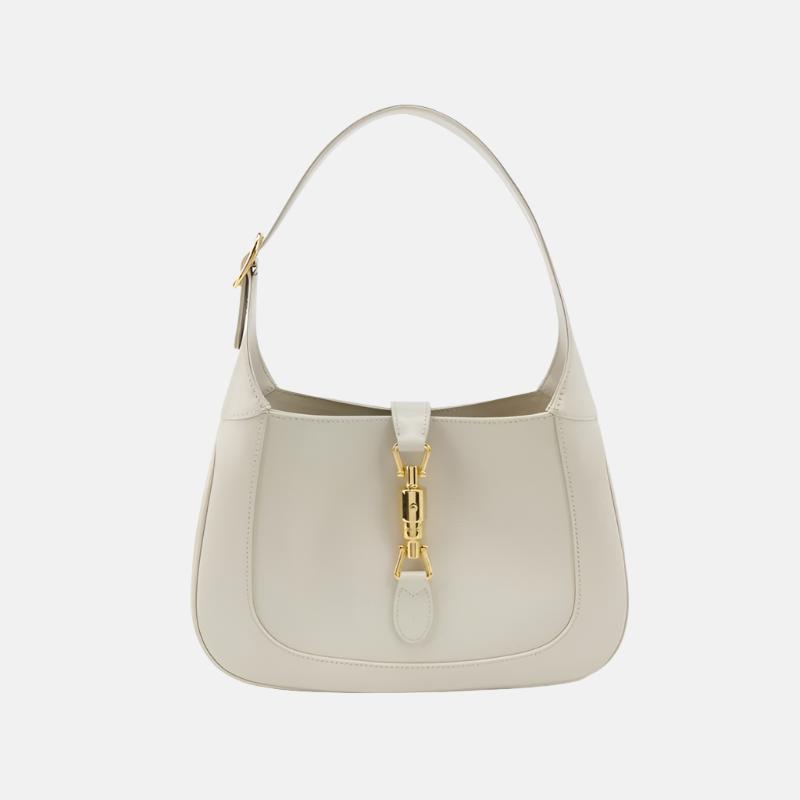 Gucci Jackie 1961 White Leather Bag with Adjustable Strap Size Small