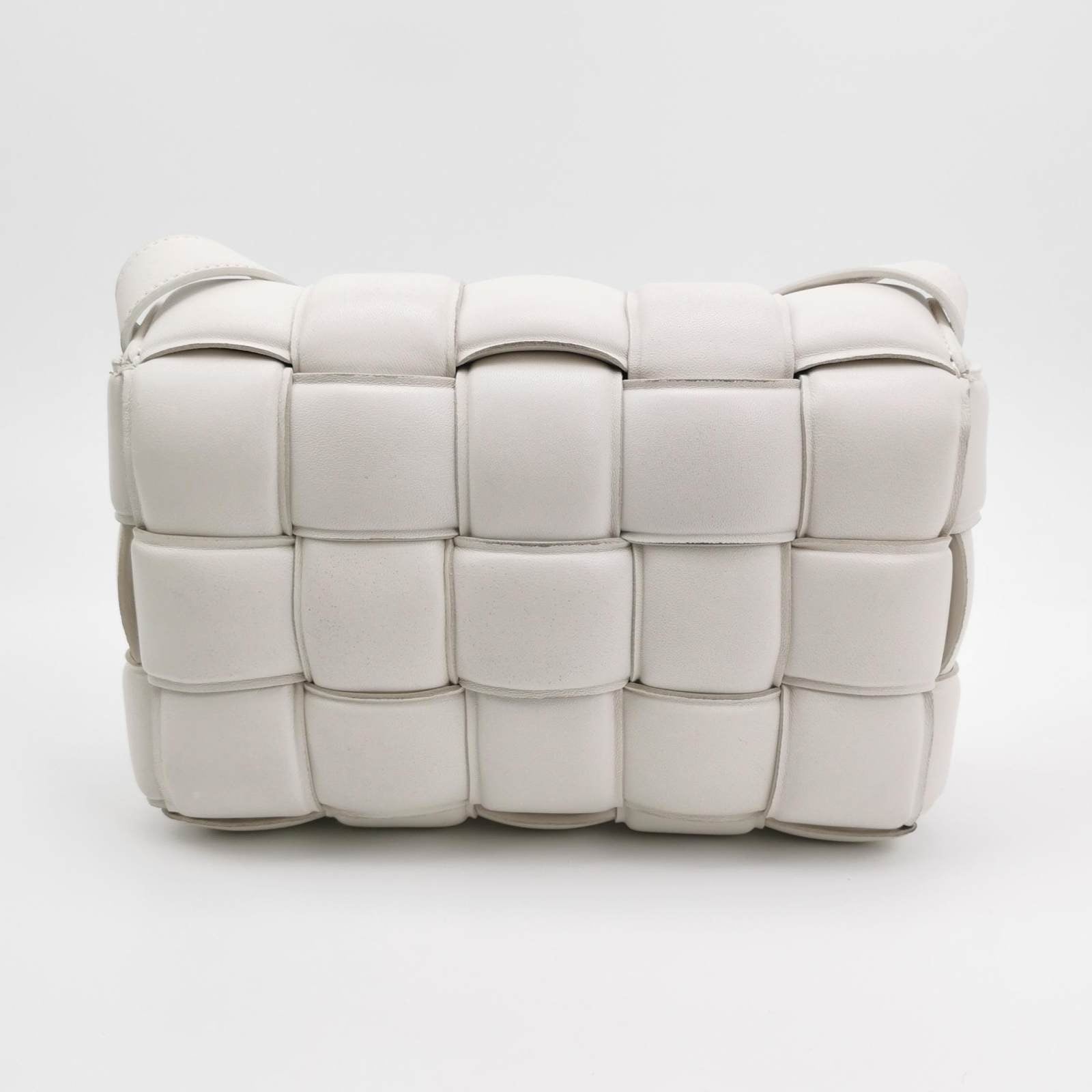 Bottega Veneta Padded Cassette White Leather Crossbody Bag