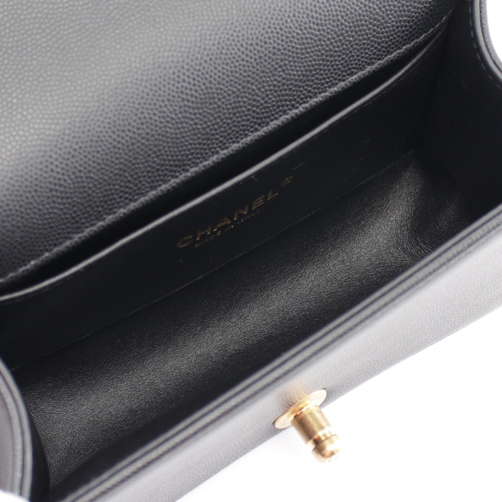 Chanel Boy Small Leather Shoulder Bag Black