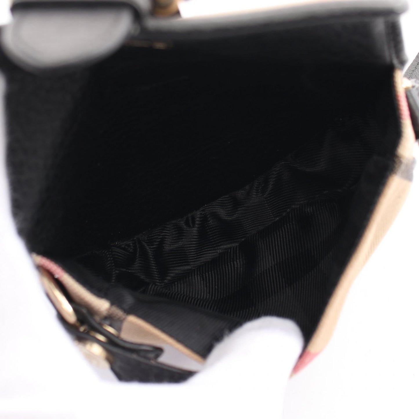 Burberry Nova Check Canvas Leather Shoulder Bag