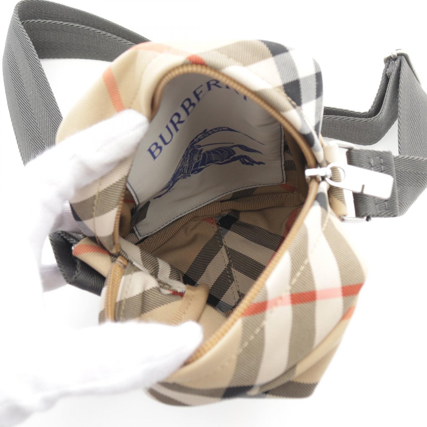 Burberry Canvas Check Phone Pouch Shoulder Bag 8097637