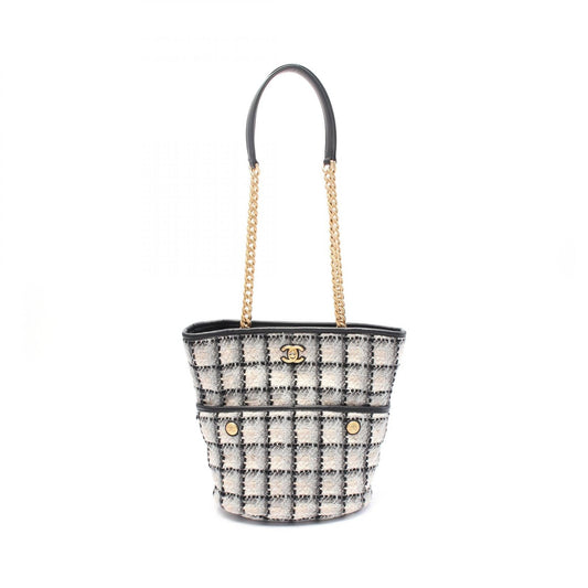 Chanel Coco Fabric Leather Tote Bag