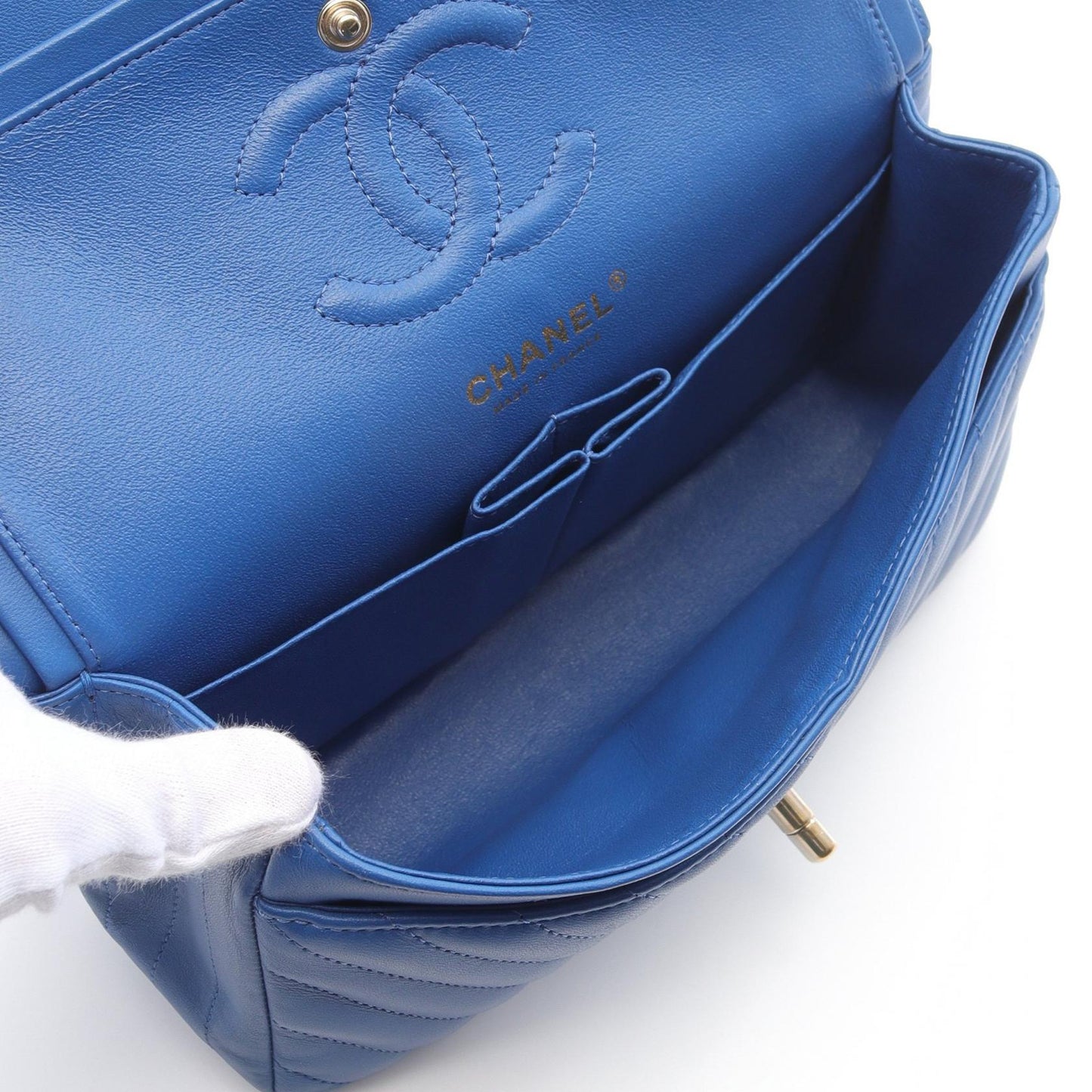 Chanel Chevron V Stitch Lambskin Shoulder Bag
