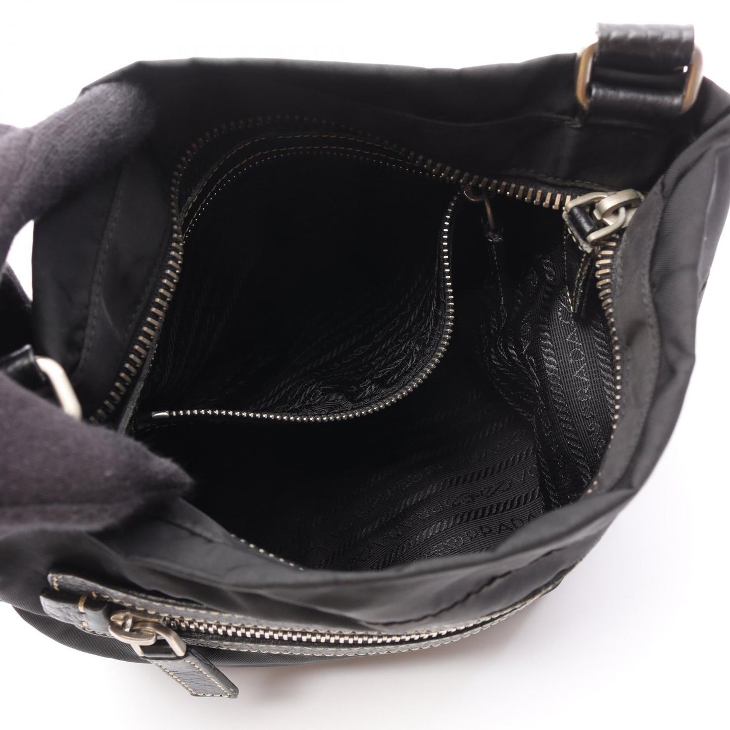Prada Nylon Leather Shoulder Bag