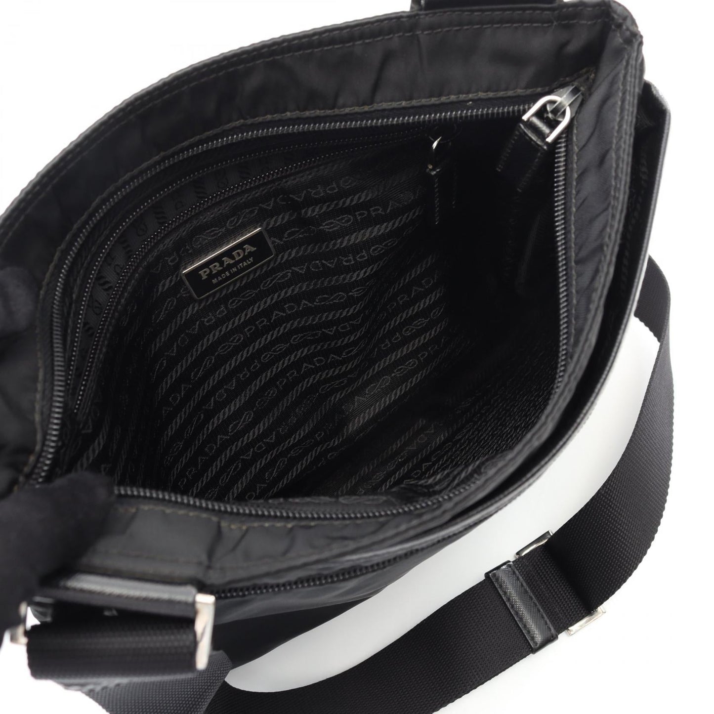 Prada VIAGGIO Nylon Saffiano Leather Shoulder Bag