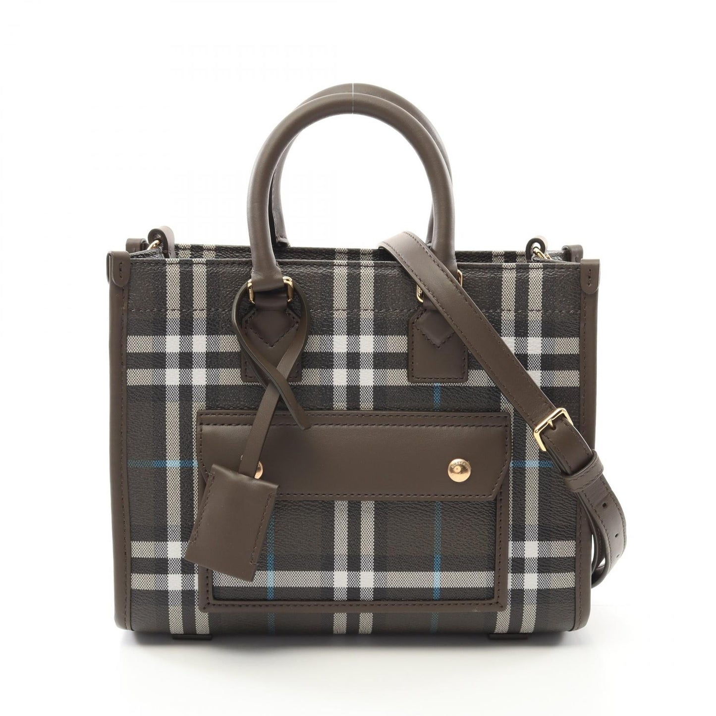 Burberry MN FREYA TOTE PVC Coated Canvas Leather Tote Bag